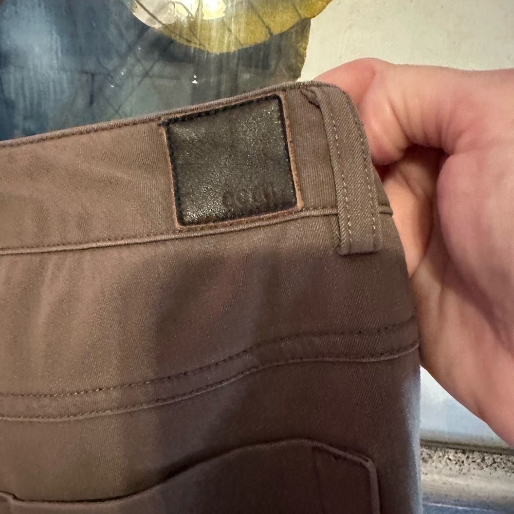 Ecru size 10 dark khaki colored pants. Very soft. Leather accents - Picture 6 of 7